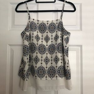 White & Blue Patterned Camisole
